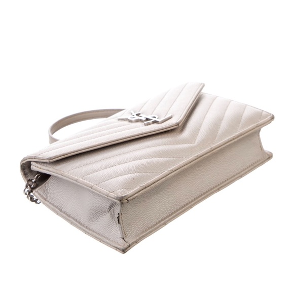 Saint Laurent YSL Cassandre Envelope WOC Wallet on Chain Leather Bag Purse - Picture 4 of 16